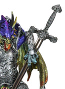 Large Hyperion Rainbow Armored Dragon With Excalibur Sword Letter Opener Decor