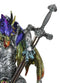 Large Hyperion Rainbow Armored Dragon With Excalibur Sword Letter Opener Decor