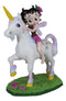 Lady Of Enchantment Pink Sweet Betty Boop Fairy With Rainbow Unicorn Figurine