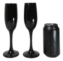 Til Death Do Us Party Series Skull Face Black & Gold Glass Champagne Flute Set