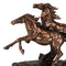 Large 11"L Rustic Western 2 Running Wild Equine Horses Bronzed Resin Statue
