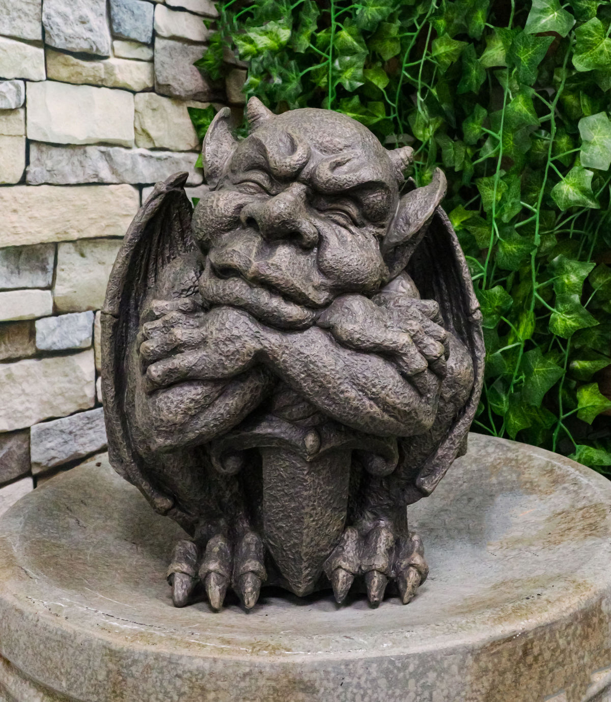 Set of 2 Gothic Notre Dame Gargoyle Shield And Sword Bearer Chimera Figurines
