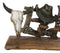 Rustic Western Texas Word Art Cow Skull Cowboy Hat Ropes Horseshoe Desk Plaque