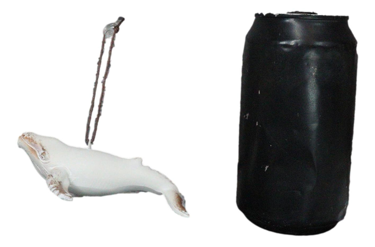 Set Of 6 Antique White Humpback Whales Ocean Marine Wall Decor Tree Ornaments