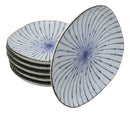 Pack Of 6 Fubuki Tokusa Made In Japan Round Flair Appetizer Shallow Bowls Plates