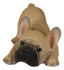 Realistic Lifelike Crouching French Bulldog Frenchie Puppy Figurine Decor