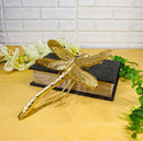 Medium Gold Leaf Resin Modern Dragonfly Wall Sculpture Or Tabletop Decoration 8"