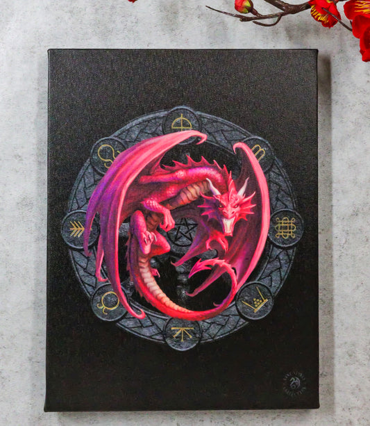 Anne Stokes Lammas Drake Sabbats Wheel of The Year Dragon Canvas Wall Decor - Ebros Gift