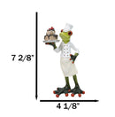 French Monsieur Baker Frog With Birthday Cake Decorative Figurine