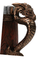 Large Dragon Barrel Mug with Sword Sculpted Handle – Medieval Drink Tankard 20oz