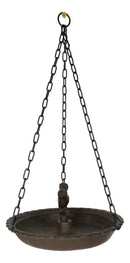 Cast Iron Love Bird On Branch Sunflower Basin Hanging Garden Bird Bath Feeder