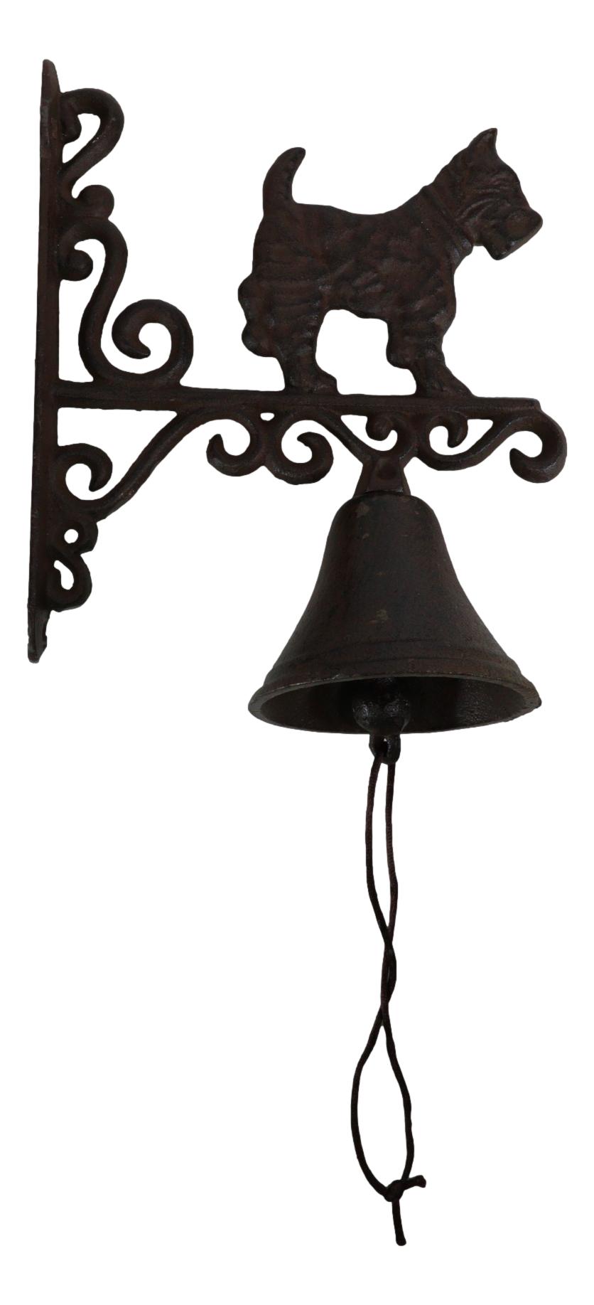 Cast Iron Rustic Vintage Western Scottish Terrier Dog Door Wall Dinner Yard Bell