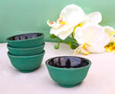 Soft Green Textured Japanese Tetsubin Style Cast Iron Mini Tea Cups Set of 4