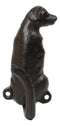 Pack Of 2 Rustic Cast Iron Golden Retriever Labrador Wagging Tail Wall Hooks