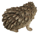 Realistic Faux Driftwood Finish Wild Spiny Mammal Hedgehog Animal Figurine 9"L