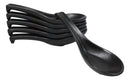 Pack of 6 Kokuyo Black Ceramic Asian Soup Spoons With Latch Hook Ends 5.75"L