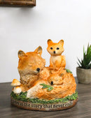 Bedtime Story Fox Snuggle Figurine Fox Family with Kits Woodland Sculpture