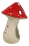 Whimsical Cottage Magic Red Toadstool Mushroom Ceramic Votive Candle Holder