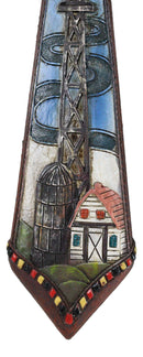 Rustic Country Windmill By Cottage Barn Home With Starry Night Skies Wall Cross