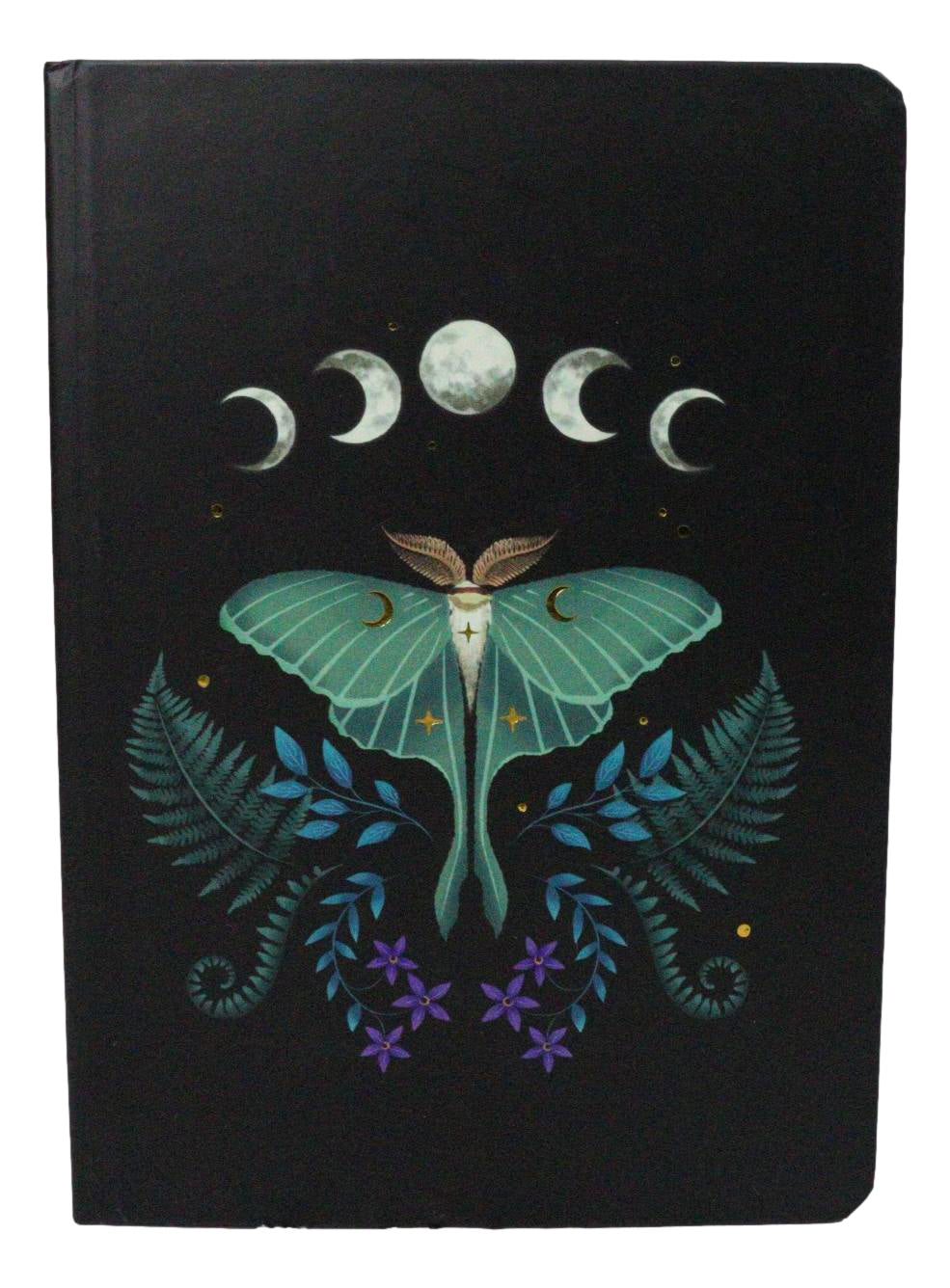 Dark Forest Lunar Phases Of The Moon Moth A5 Lined Journal Notebook 200 Pages