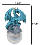 Ruth Thompson Blue Riptide Dragon On Pearl Glass Ball Ornament Figurine 5"H