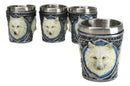 Mythical Fantasy Albino Snow White Wolf Shot Glasses 2-Ounce Set Of 4 Novelties