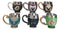 Set Of 6 Colorful Cameo Tarot Moth Skeletons Dragons Cat Magic Tea Cup Mugs