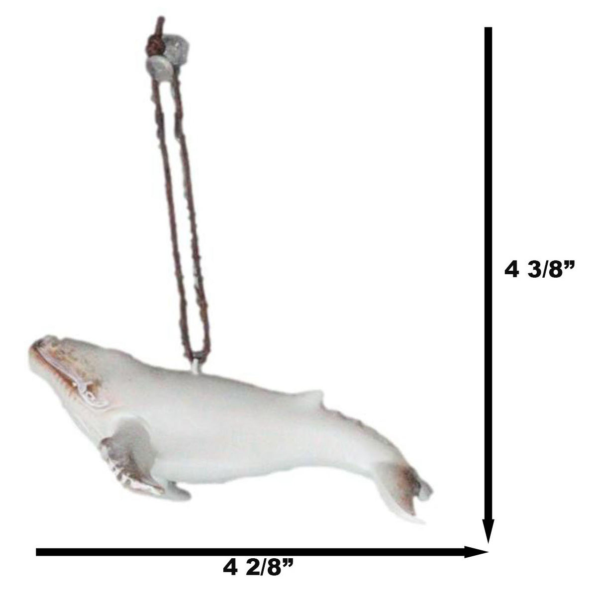 Set Of 6 Antique White Humpback Whales Ocean Marine Wall Decor Tree Ornaments