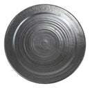 Pack Of 5 Ceramic Black Tetsu Kesho Collection Large Round Dinner Plates 10" D