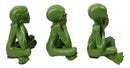 UFO Space Green ET Roswell Aliens See Hear Speak No Evil Figurines 3"H
