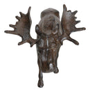 Cast Iron Large Emperor Stag Elk Bull Moose In Bronze Finish Figurine 11.25"L - Ebros Gift