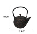 Bronze Bees With Honeycomb Design Large Cast Iron Tetsubin Teapot 60oz Tea Pot