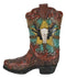 Western Star Texas Longhorn Colorful Faux Tooled Leather Cowboy Boot Money Bank