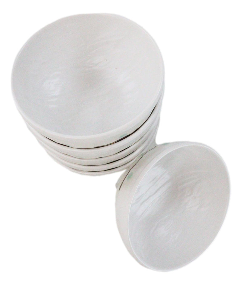 Set of 6 Contemporary Yukino Hana Snow Melamine Round Rice Miso Soup Bowls 10oz