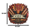 Elemental Fire Nation Dragon With Flaming Swords Triple Moon Symbol Wall Decor