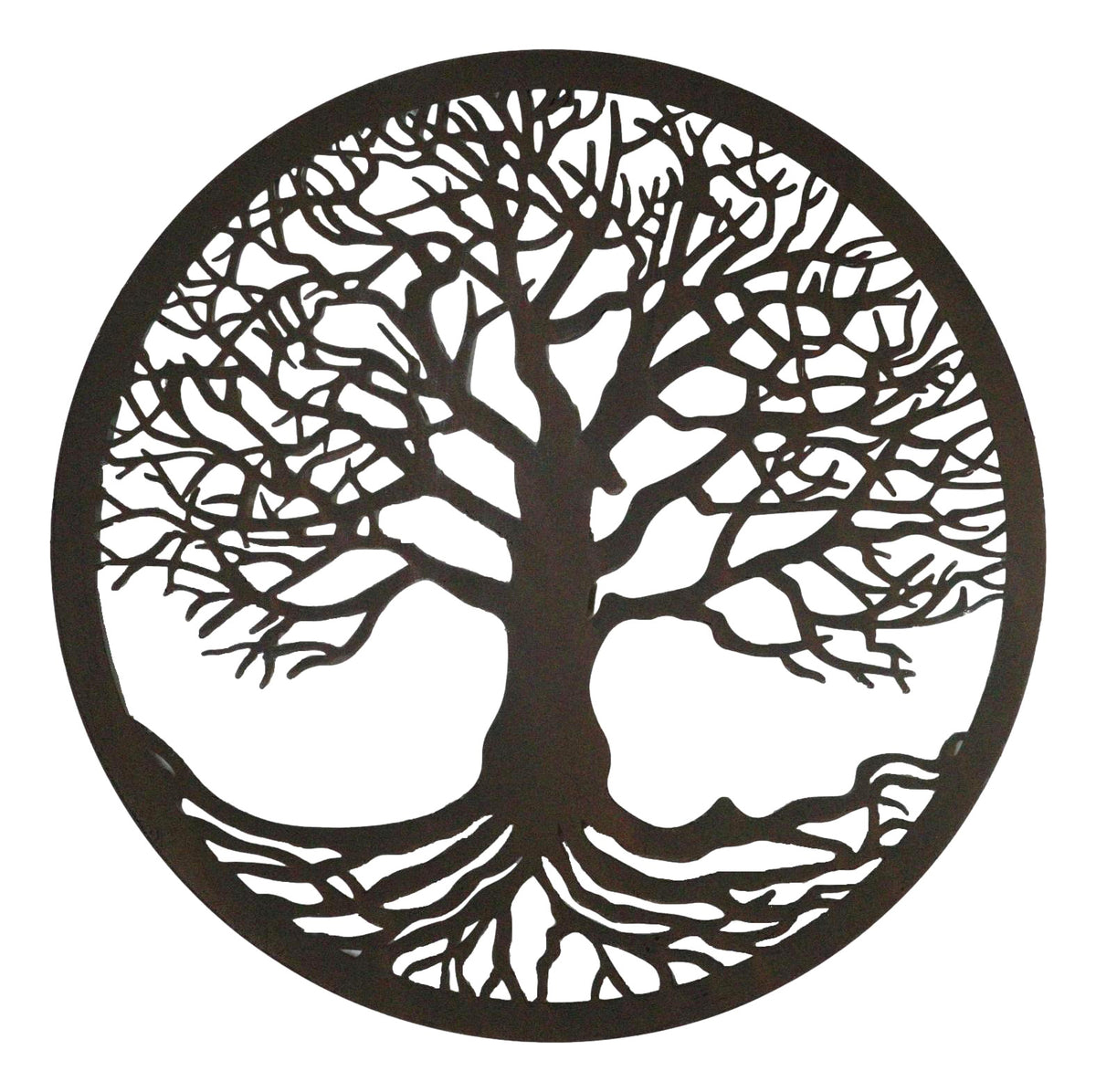 Brown 23"D Oversized Celtic Tree of Life Medallion Metal Wall Circle Plaque