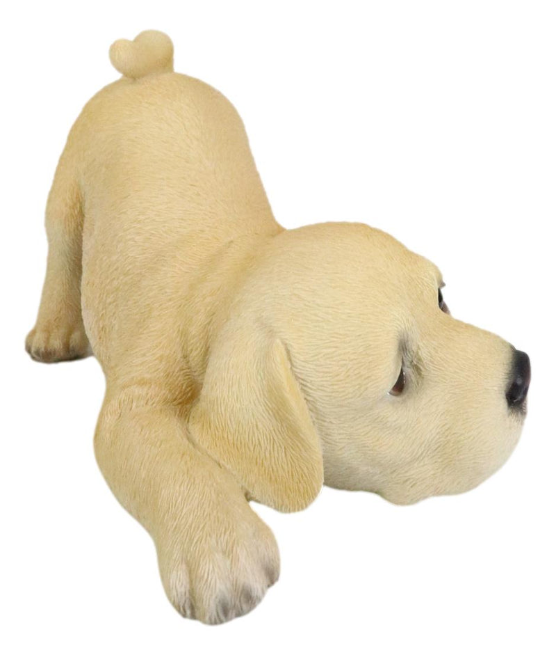 Realistic Adorable Crouching Fawn Golden Retriever Puppy Pet Dog Figurine