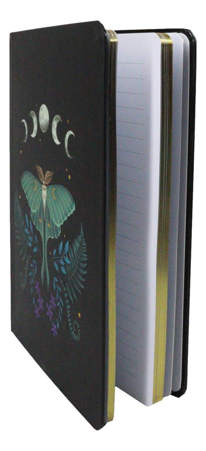 Dark Forest Lunar Phases Of The Moon Moth A5 Lined Journal Notebook 200 Pages