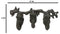 Rustic Country Cast Iron Squirrel On Tree Branch 4-Peg Wall Coat Hooks 13"L