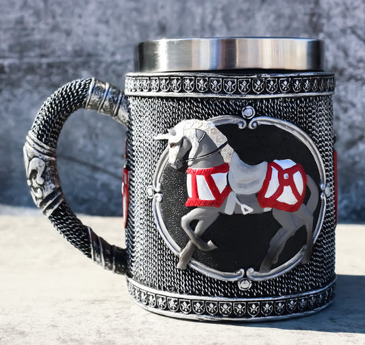 The Trail Of Painted Ponies Crusader Knight Cavalier Medieval Horse Tankard Mug