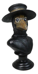 Black Death Era Bubonic Plaque Doctor Head Bust With Raven Mask Sculpture 12"H