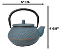 Sky Blue Hobnail Rustic Textured Petite Cast Iron Teapot 10oz Tea Pot