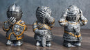 Three Wise Medieval Crusader Knights See Hear Speak No Evil Suit Of Armor Set