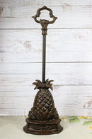 Rustic Cast Iron Tropical Pineapple Door Stop Or Porter With Long Handle