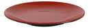 Set Of 6 Traditional Solid Red Black Melamine Salad Appetizer Round Plates 7"D