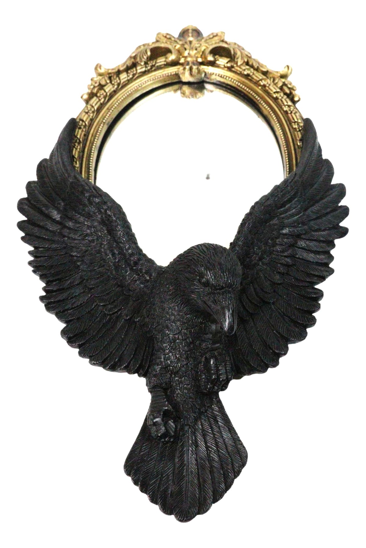 Gothic Golden Baroque Style Raven's Gaze Decorative Vanity Wall Hanging Mirror