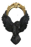 Gothic Golden Baroque Style Raven's Gaze Decorative Vanity Wall Hanging Mirror