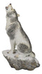 Woodlands Wildlife Mystical Alpha Snow Arctic Wolf Howling At The Moon Figurine