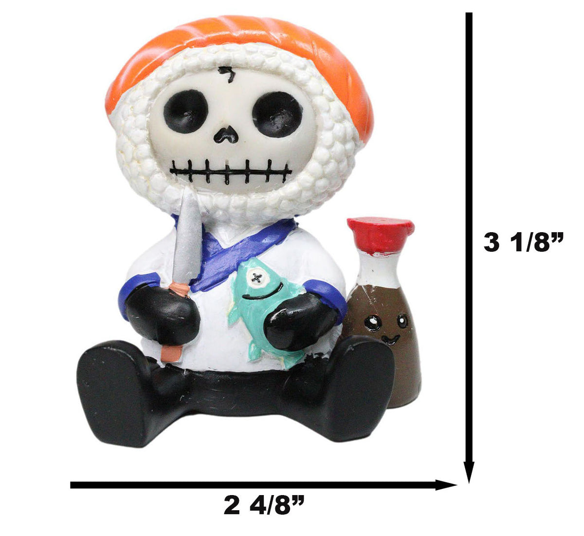 Furrybones Sake Sushi Sashimi Omakase Chef Skeleton Figurine Furry Bones