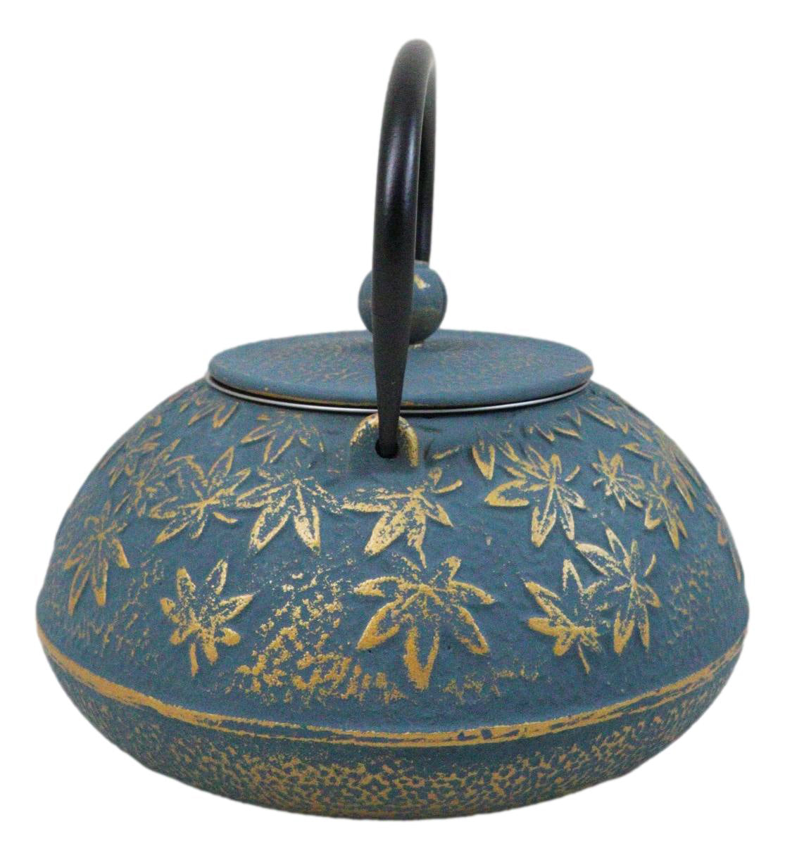 Traditional Oriental Tetsubin Maple Leaves Momiji Design Cast Iron Teapot 40oz